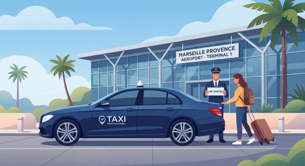 Taxi Izidrive pour transfert aéroport Marseille Provence à Marignane